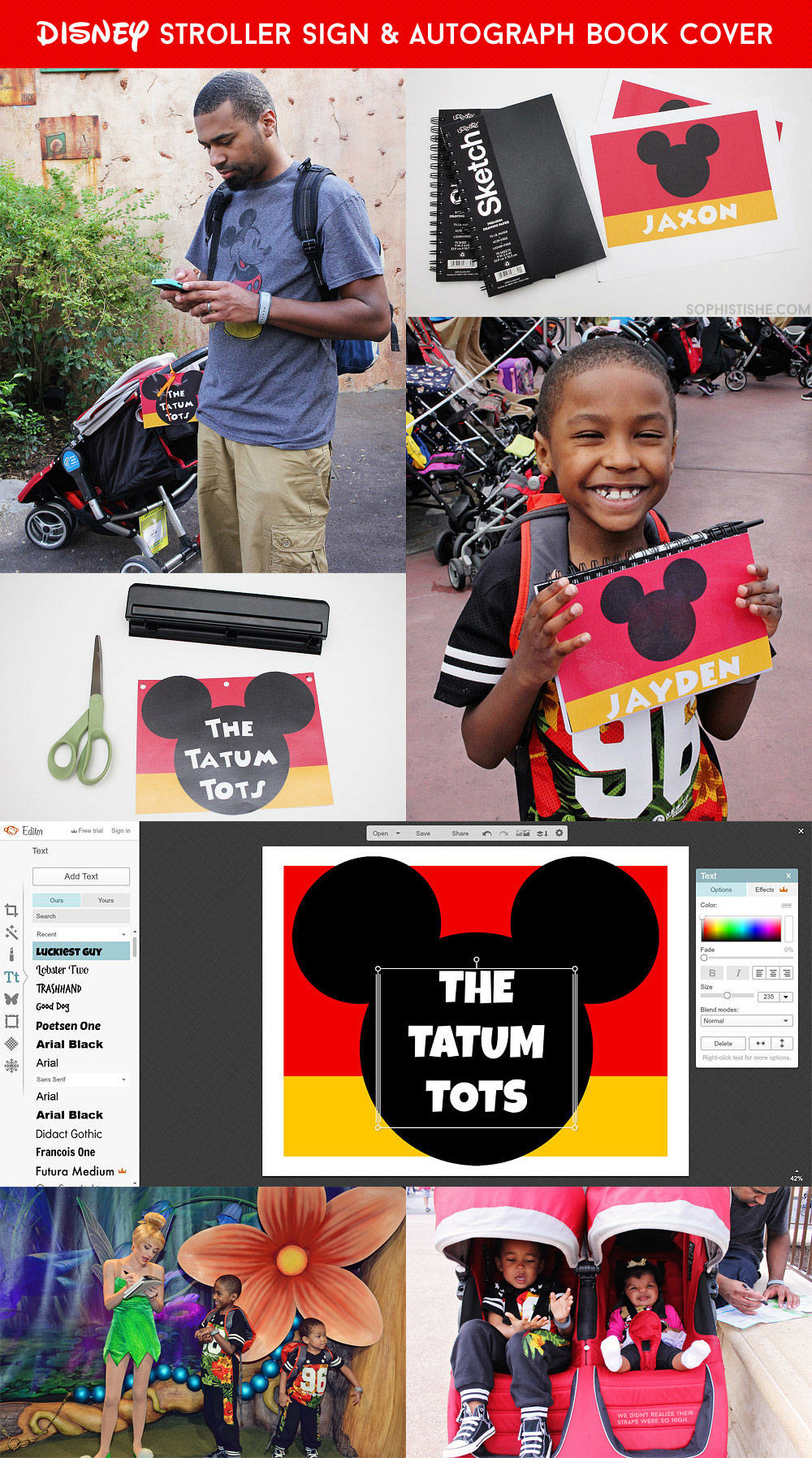DIY Disney Autograph Book & Stroller Sign - stand out on your Disney vacation!