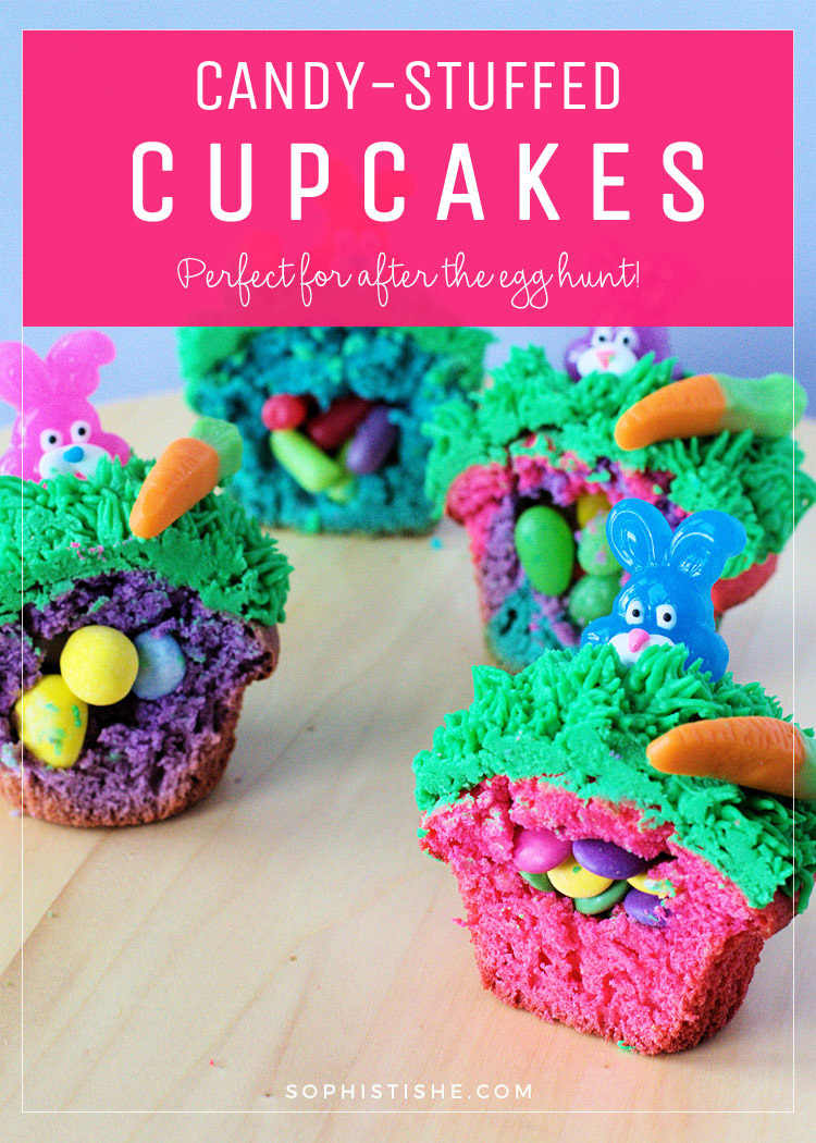 Candy-Stuffed Spring Easter Cupcakes