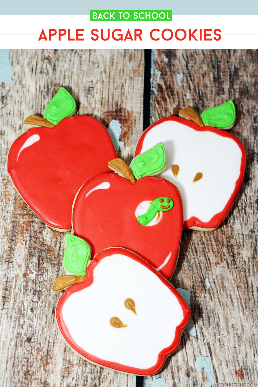 Back to School Apple Sugar Cookies via @sheenatatum